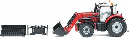 Britains Trattore Massey Ferguson 6616 in Scala 1:32 con Caricatore Frontale, Set di trattori Giocattolo per Bambini, Trattore Giocattolo Compatibile con Tutti i Giocattoli agricoli in Scala 1:32