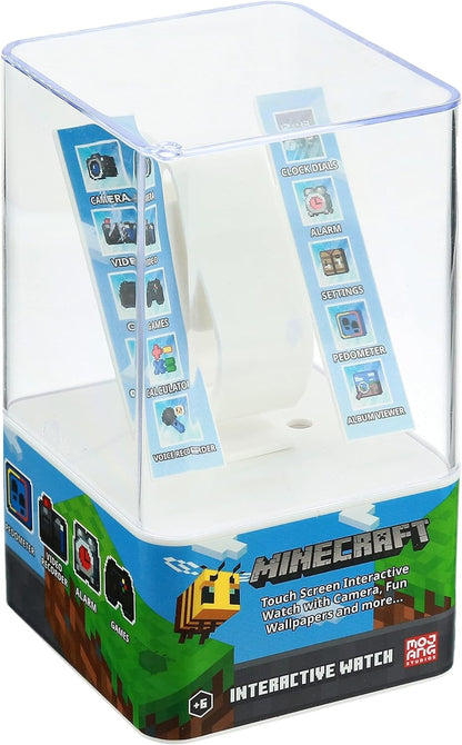 Accutime Kids Microsoft Minecraft Green Educational Touchscreen Smart Watch Toy for Boys, Girls, Toddlers - Selfie Cam, Learning Games, Alarm, Calculator, Pedometer & More (Model: MIN4045AZ