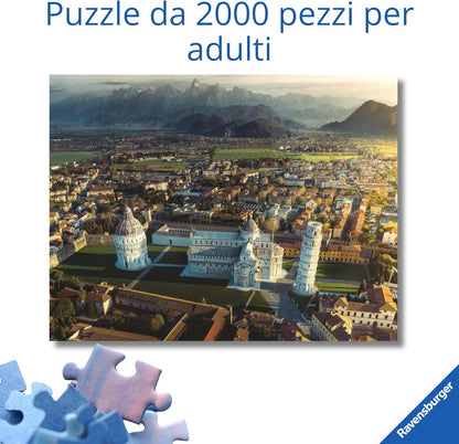 Ravensburger - Puzzle 2000 Pezzi Pisa E I Monti Pisani | Puzzle 2000 Pezzi | Rompicapo Adulti E Bambini dai 14 Anni in su | Regalo per Bambini E Adulti | Misure 98x75cm | Tecnologia Soft-Click