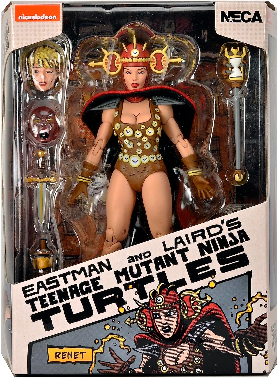 NECA- TMNT Mirage Comics RENET AF Estatuas, Multicolor (83832