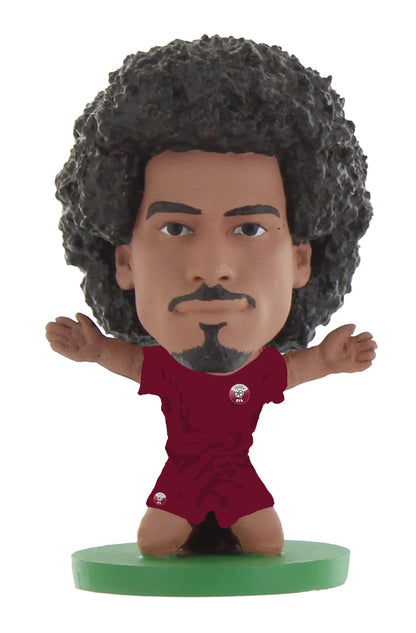 SoccerStarz- Akram Afif Kit para el hogar, sólido, Color Qatar (SOC1558