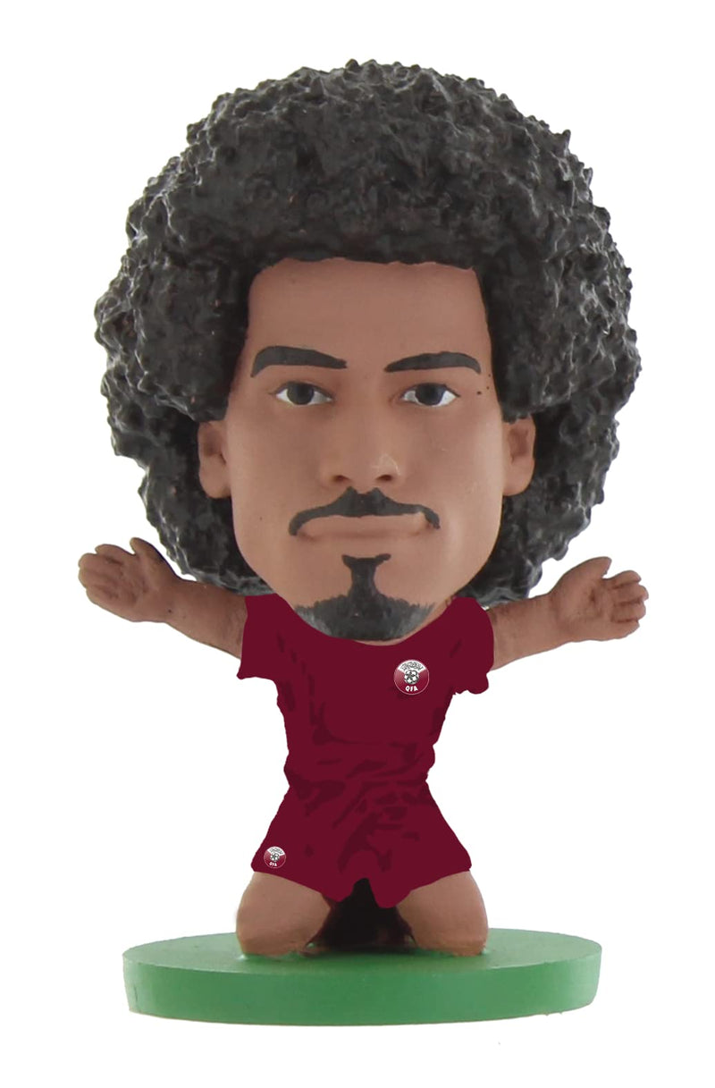 SoccerStarz- Akram Afif Kit para el hogar, sólido, Color Qatar (SOC1558