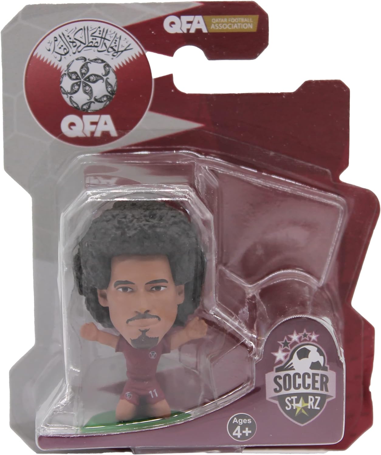 SoccerStarz- Akram Afif Kit para el hogar, sólido, Color Qatar (SOC1558