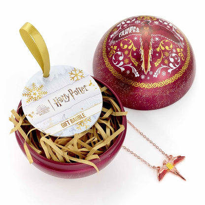 Official Harry Potter Fawkes Bauble with Fawkes Necklace