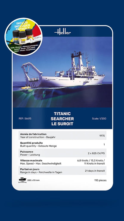 Heller - 1/200 Starter Kit Titanic Searcher Le Suroit