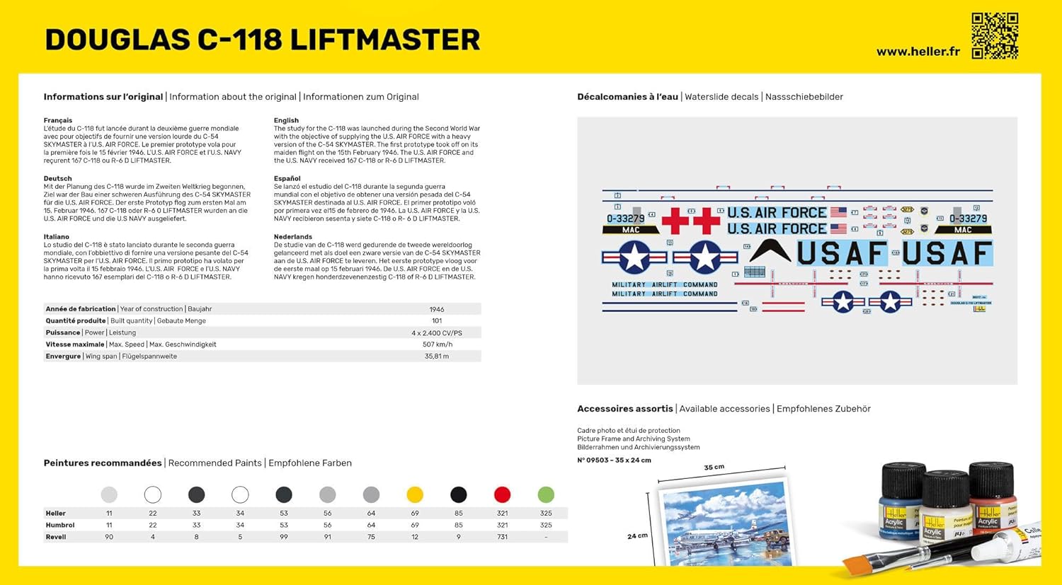 Heller HEL80317 1:72-C-118 Liftmaster Scale Model kit, Unpainted