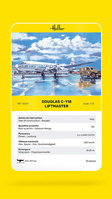 Heller HEL80317 1:72-C-118 Liftmaster Scale Model kit, Unpainted