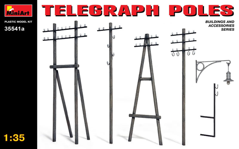 MiniArt 1:35 Scale Telegraph Poles ***Updated Set*** Plastic Model Kit