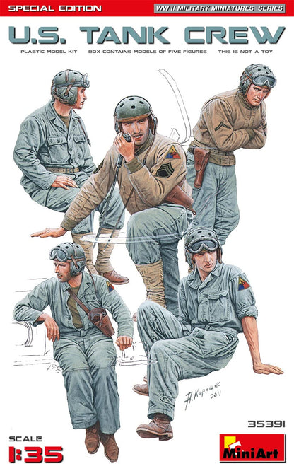MiniArt MIN35391 1:35-US Tank Crew, (Special Edit) Scale Model kit, Unpainted