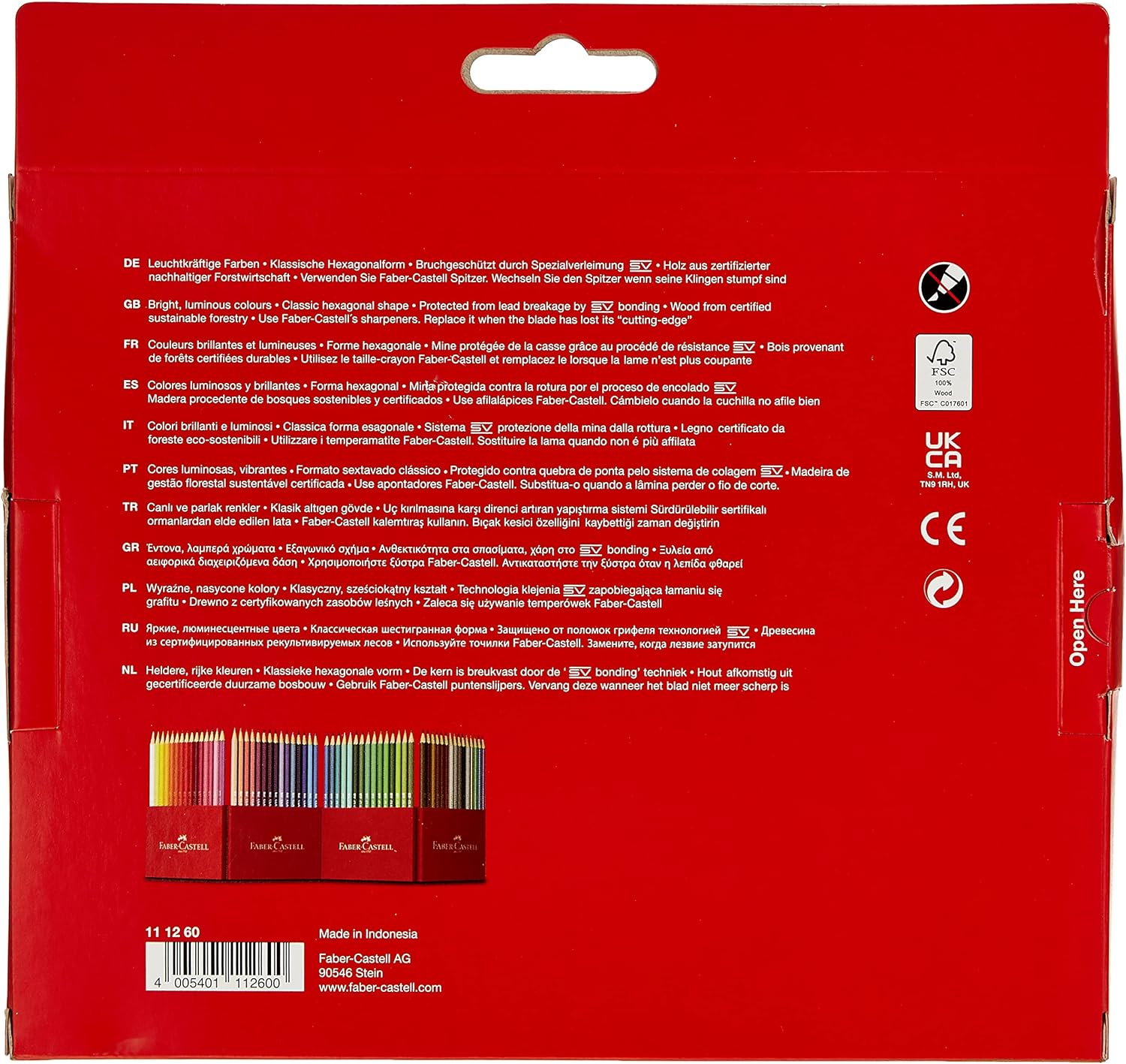 Faber-Castell 111260 Colour Pencils (Pack of 60),3.5 x 18.6 x 21 cm; 399.16 Grams