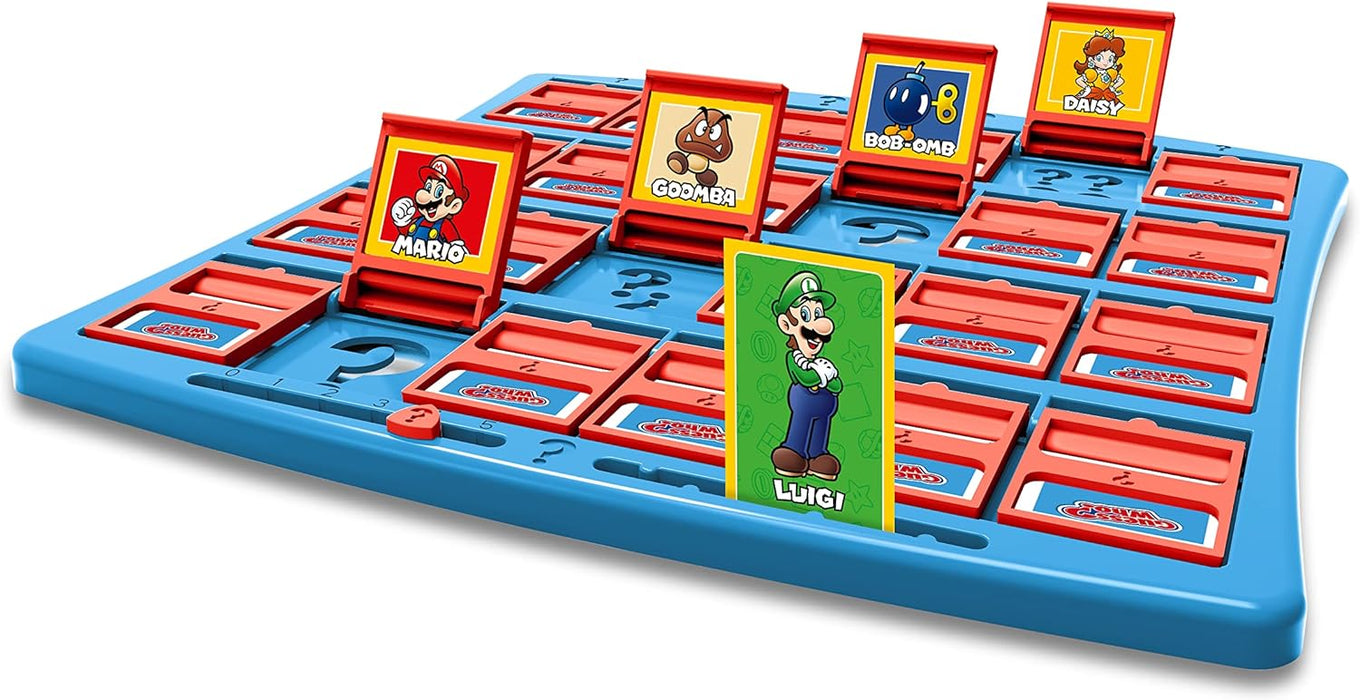 Winning Moves Super Mario Guess Who? Board Game, Play with classic Nintendo characters including Mario, Luigi, Peach, Bowser, and Donkey Kong, 2 players makes a great gift for ages 3 plus