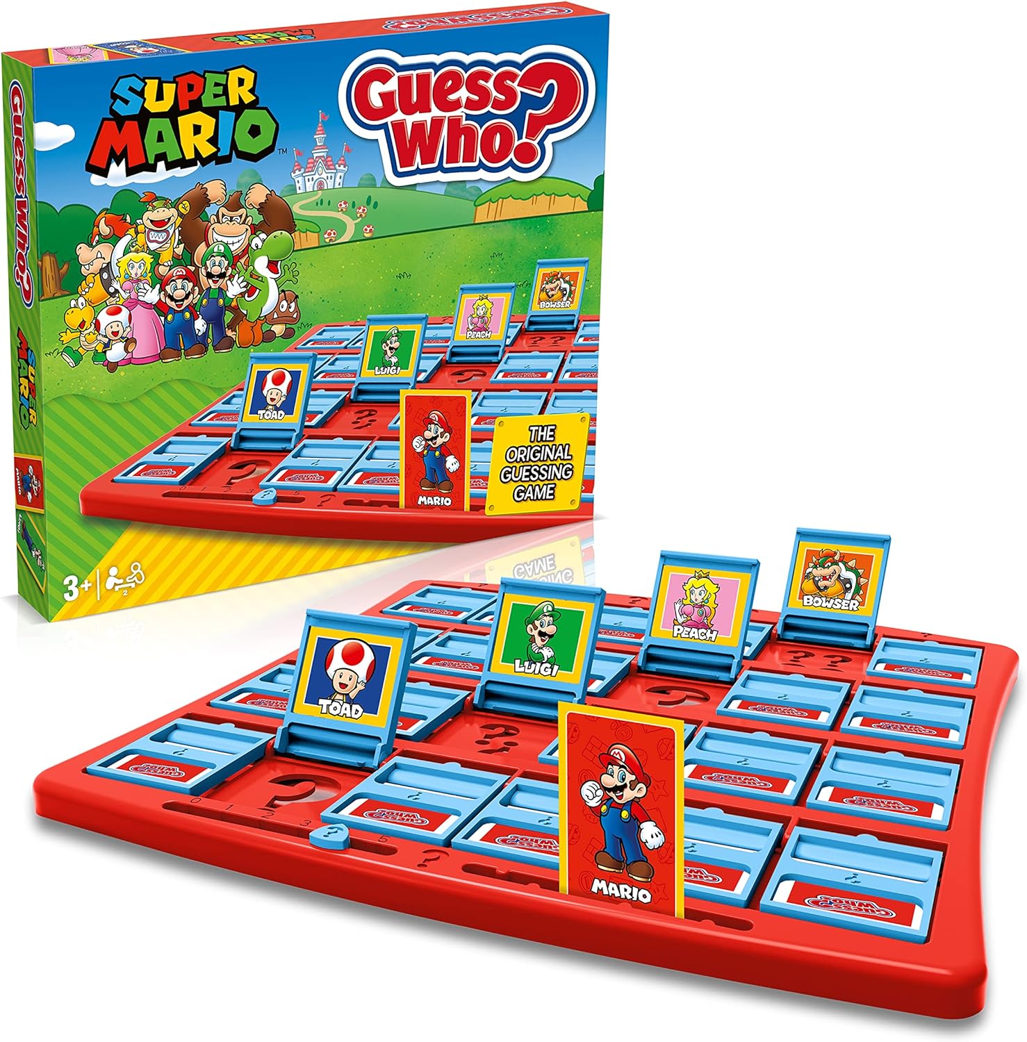Winning Moves Super Mario Guess Who? Board Game, Play with classic Nintendo characters including Mario, Luigi, Peach, Bowser, and Donkey Kong, 2 players makes a great gift for ages 3 plus
