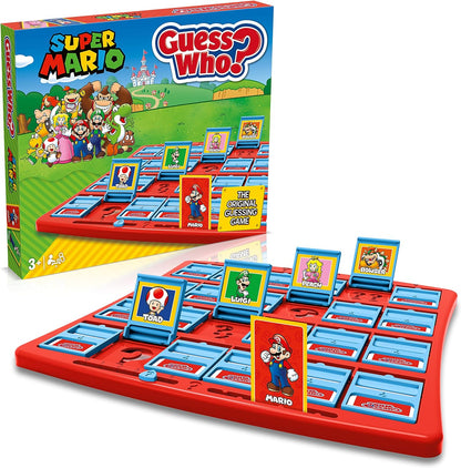 Winning Moves Super Mario Guess Who? Board Game, Play with classic Nintendo characters including Mario, Luigi, Peach, Bowser, and Donkey Kong, 2 players makes a great gift for ages 3 plus