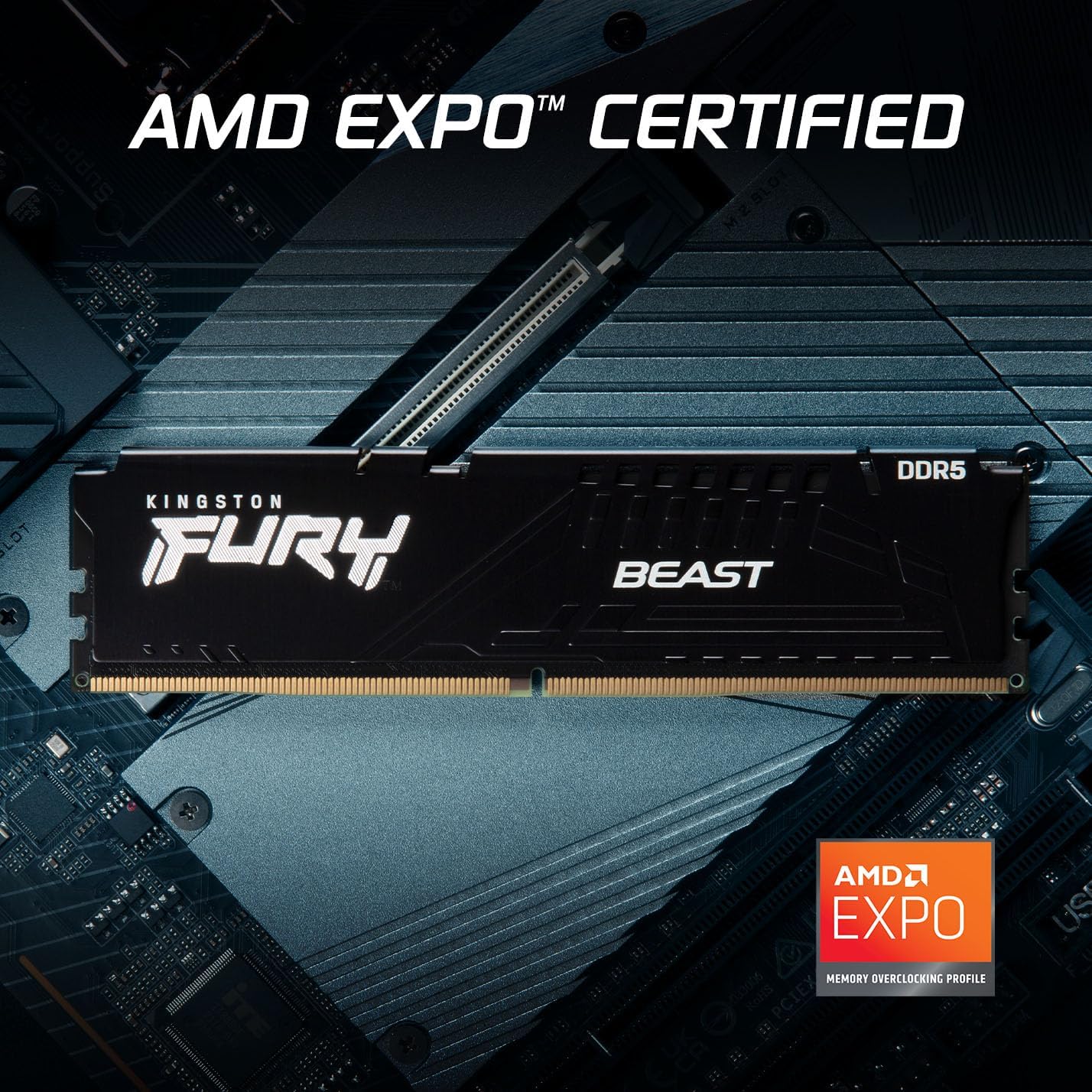Kingston FURY Beast DDR5 16GB 5200MT/s DDR5 CL36 DIMM Desktop Gaming Single Module - KF552C36BBE-16