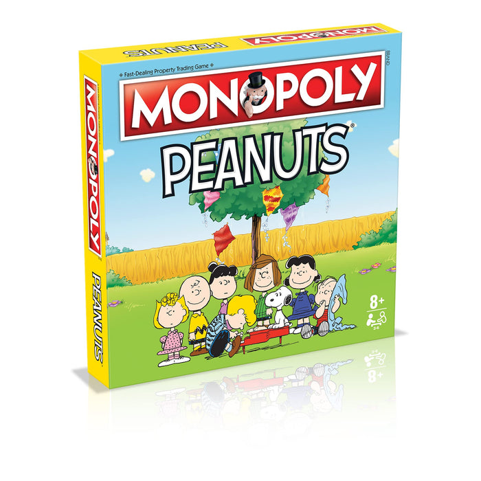 Winning Moves Peanuts Monopoly-Brettspiel, schließen Sie Sich Charlie Brown an und steigen Sie in die Eisdiele, Lucy's Football und Linus's Pumpkin Patch und tauschen Sie Ihren Weg zum Erfolg, tolles