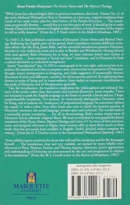 The Divine Names and Mystical Theology: And, Mystical Theology: Pseudo Dionysius Areopagite