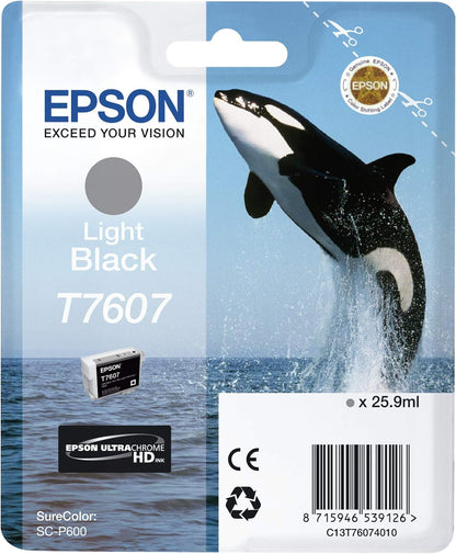 Epson C13T76074010 T7607 Ink Cartridge, Light Black, Genuine