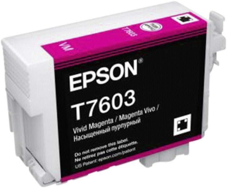 Epson C13T76034010 T7603 Vivid Ink Cartridge, Magenta, Genuine