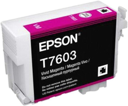 Epson C13T76034010 T7603 Vivid Ink Cartridge, Magenta, Genuine