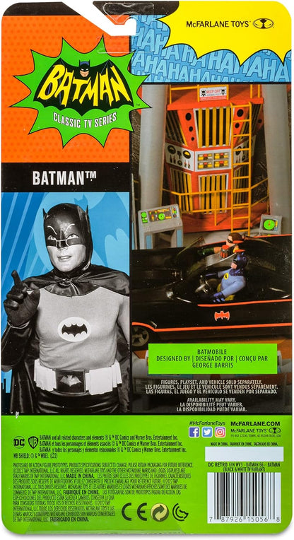 McFarlane DC Retro Action Figure - Batman 66 - Batman (Black and White Variant) Multicolor TM15056