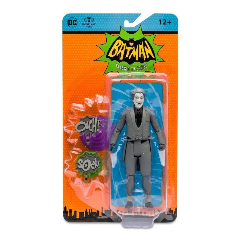 McFarlane DC Retro Action Figure - Batman 66 - The Joker (Black and White Variant) Multicolor TM15057