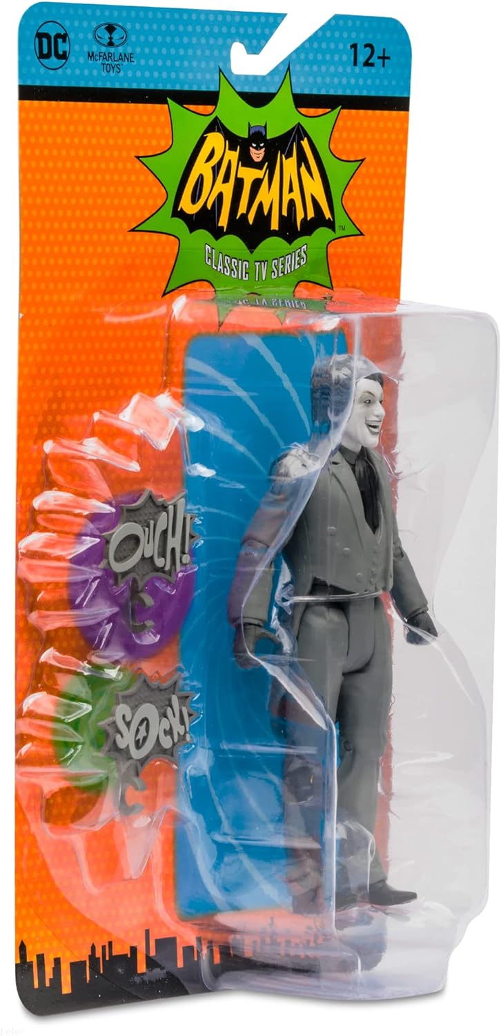 McFarlane DC Retro Action Figure - Batman 66 - The Joker (Black and White Variant) Multicolor TM15057