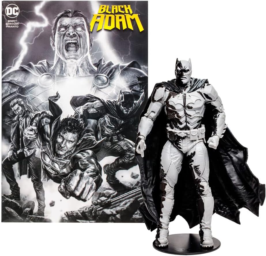 McFarlane TM15893 DC Direct 7 Inch Collectible Figure with Comic Batman (Line Art Variant), Multicolored
