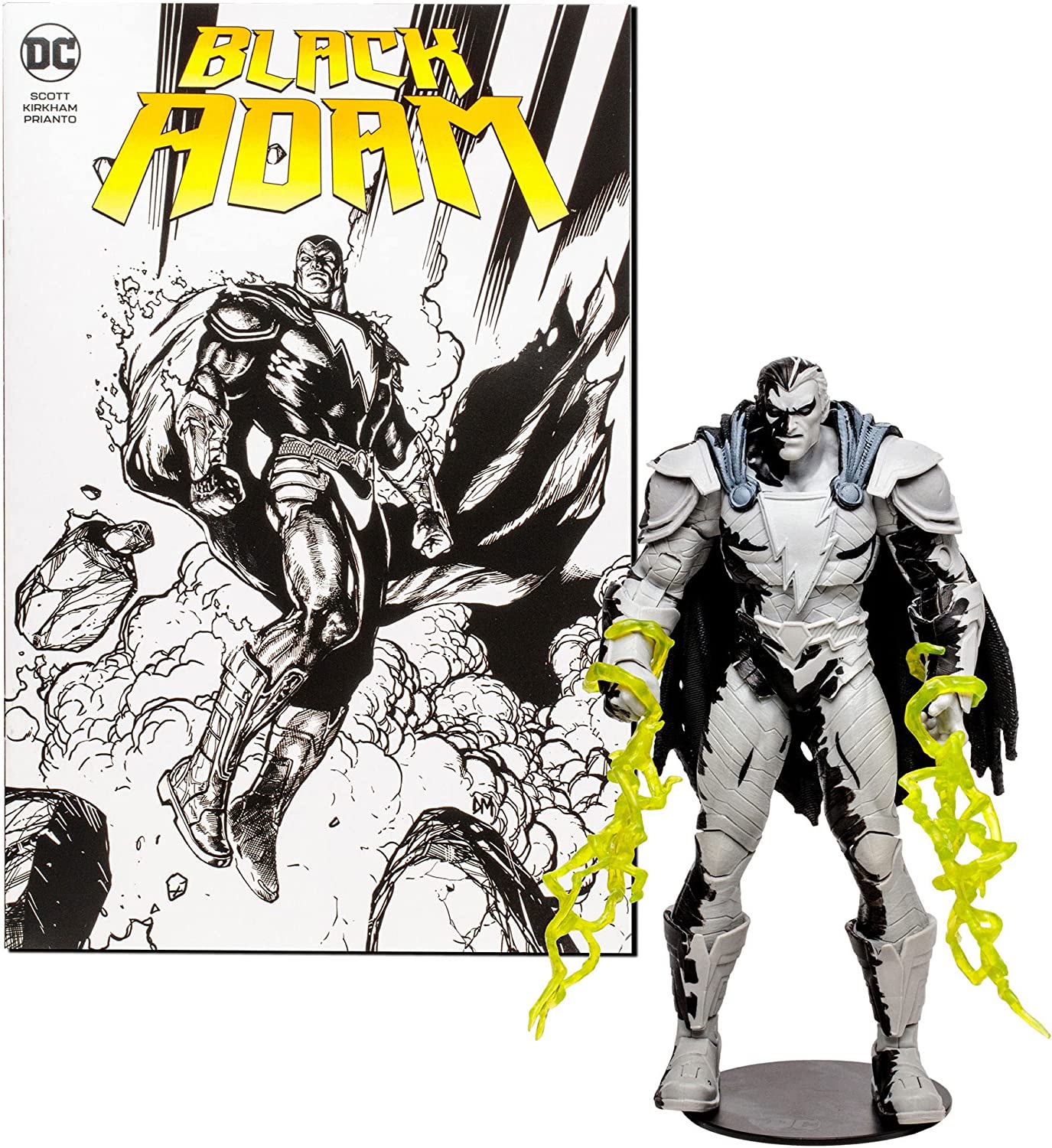 McFarlane DC Direct Action Figure Black Adam with Comic Black Adam Variant Line Art (GOLD LABEL) Multicolor TM15894