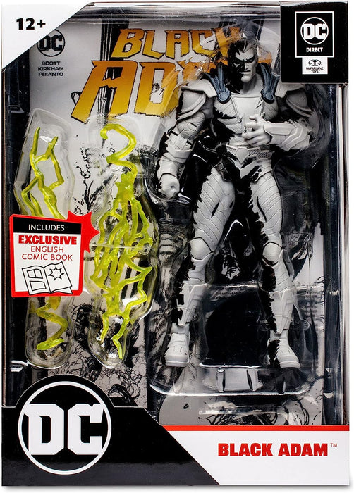 McFarlane DC Direct Action Figure Black Adam with Comic Black Adam Variant Line Art (GOLD LABEL) Multicolor TM15894