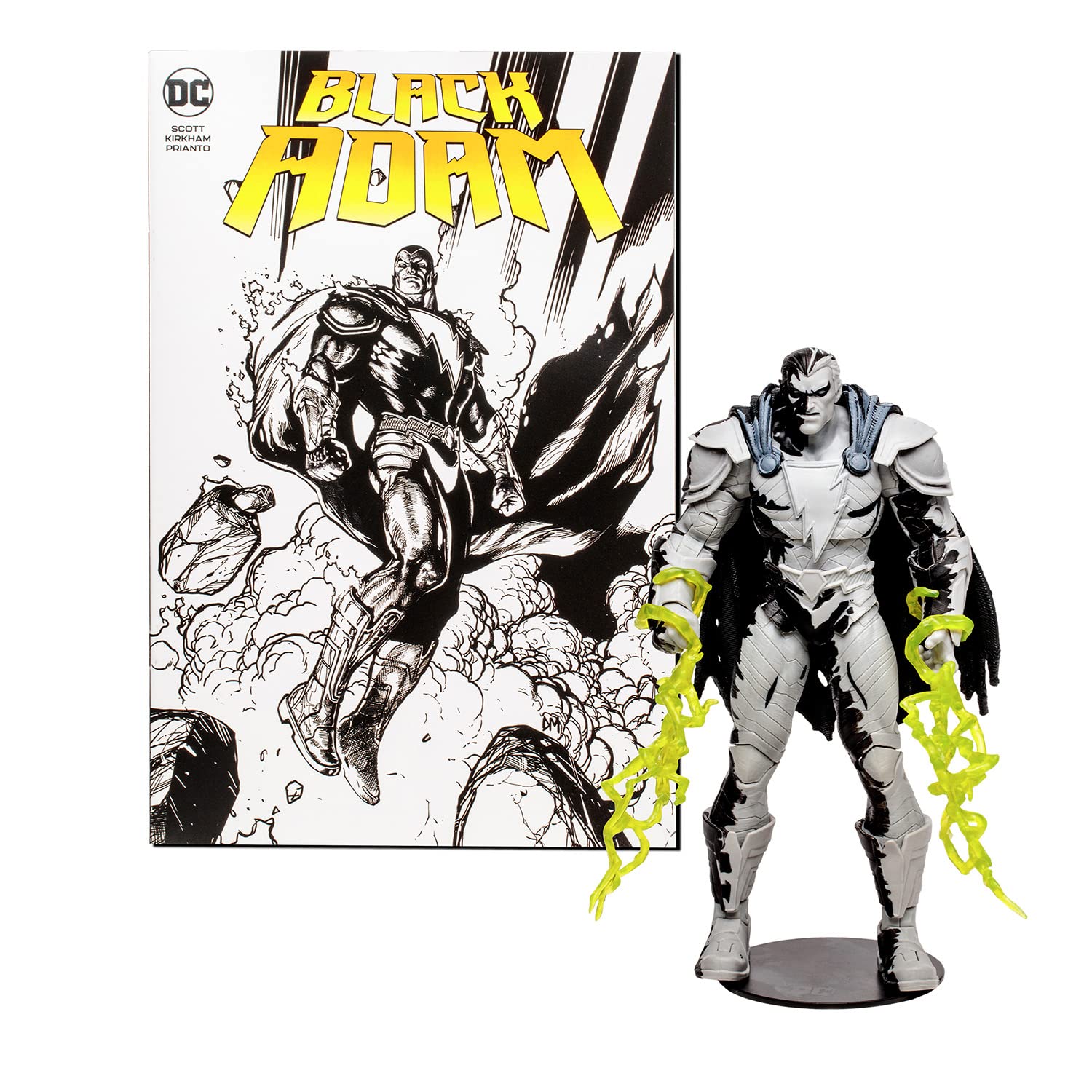 McFarlane DC Direct Action Figure Black Adam with Comic Black Adam Variant Line Art (GOLD LABEL) Multicolor TM15894