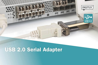 Digitus USB to Serial Adapter - RS232 Converter - USB 2.0 Type A to DSUB 9M - PL2303GT Chipset - Includes 80 cm Cable