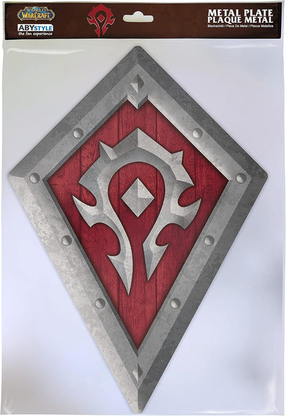 Abystyle WORLD OF WARCRAFT - Bouclier Horde - Plaque métal '25x35cm'