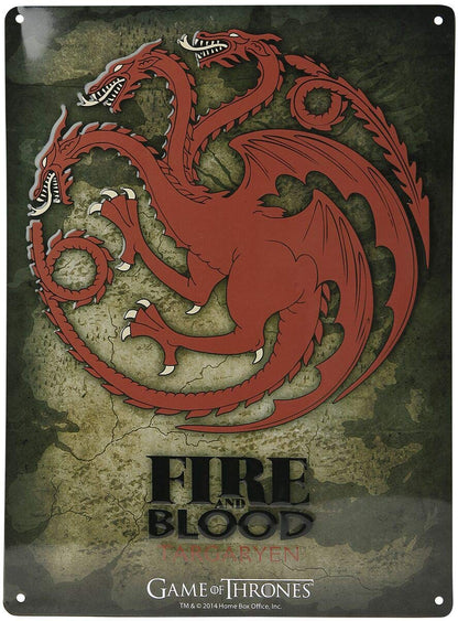 Game Of Thrones - Metal Plate 28 X 38 - Targaryen
