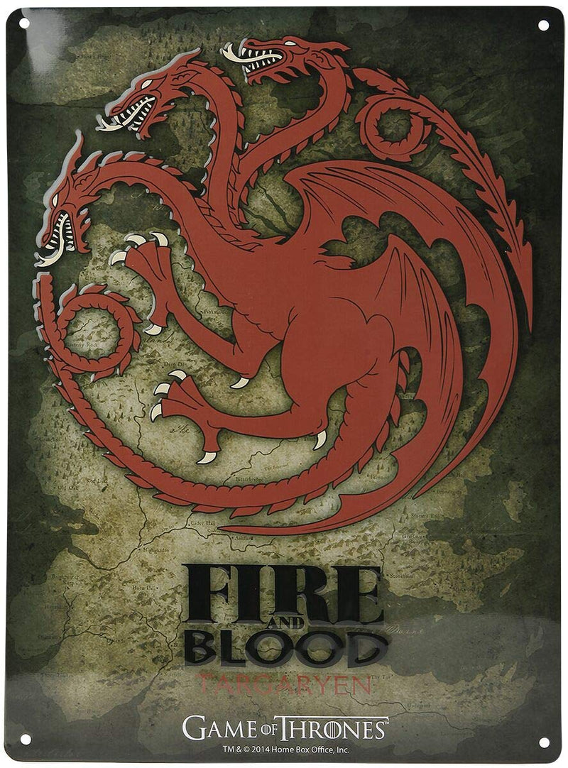 Game Of Thrones - Metal Plate 28 X 38 - Targaryen