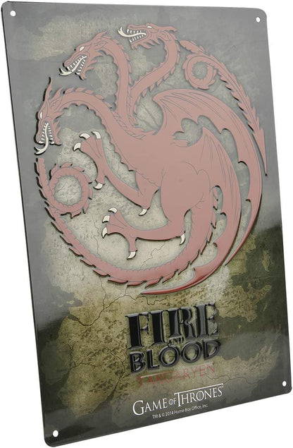 Game Of Thrones - Metal Plate 28 X 38 - Targaryen