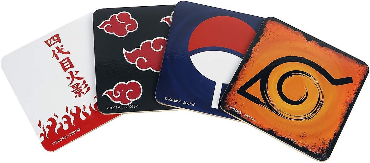 ABYstyle Naruto Shippuden - Set 4 Coasters "Emblems"