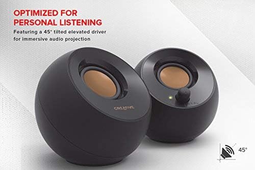 Creative Pebble Modern 2.0 USB powered Compact Speaker Sound System with Clear Sound for Computer, PC, Laptop, Mac