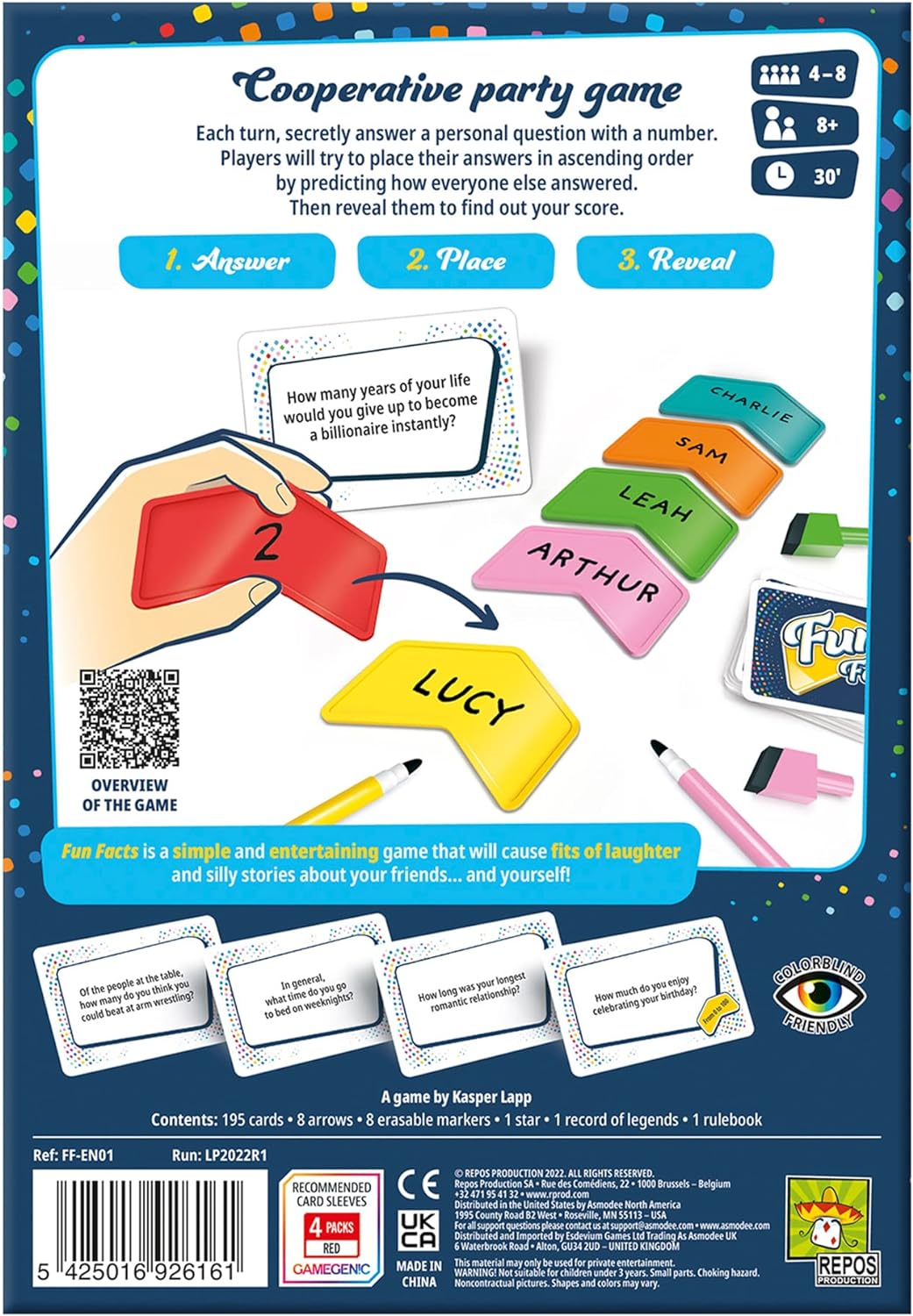 Repos Production | Fun Facts | Cooperative Party Game | Ages 8+ | 4-8 Players |30 Minutes Average Playing Time