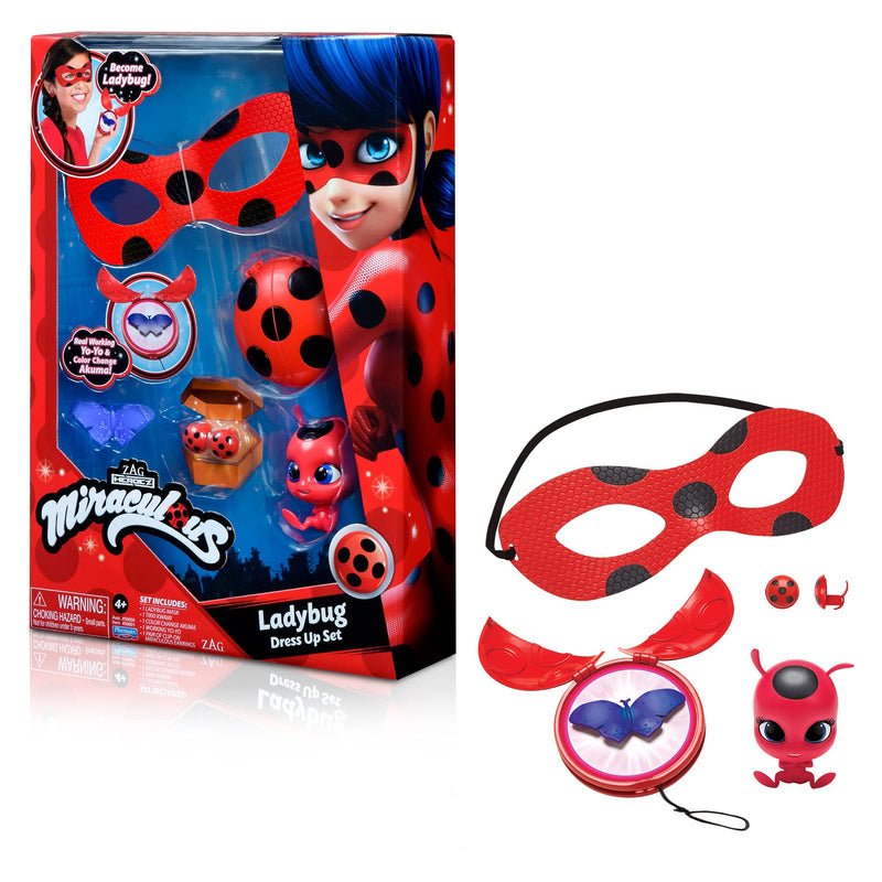Miraculous: Tales Of Ladybug And Cat Noir Ladybug Role Play Set | Miraculous Ladybug Costume Kids Fancy Dress Set With Mask And Accessories | Miraculous Ladybug Superhero Costumes For Girls And Boys