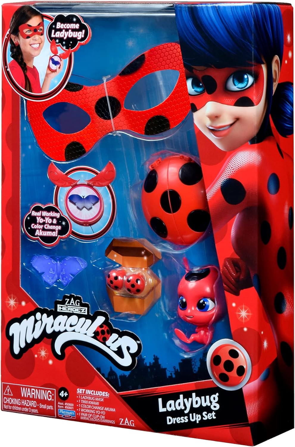 Miraculous: Tales Of Ladybug And Cat Noir Ladybug Role Play Set | Miraculous Ladybug Costume Kids Fancy Dress Set With Mask And Accessories | Miraculous Ladybug Superhero Costumes For Girls And Boys