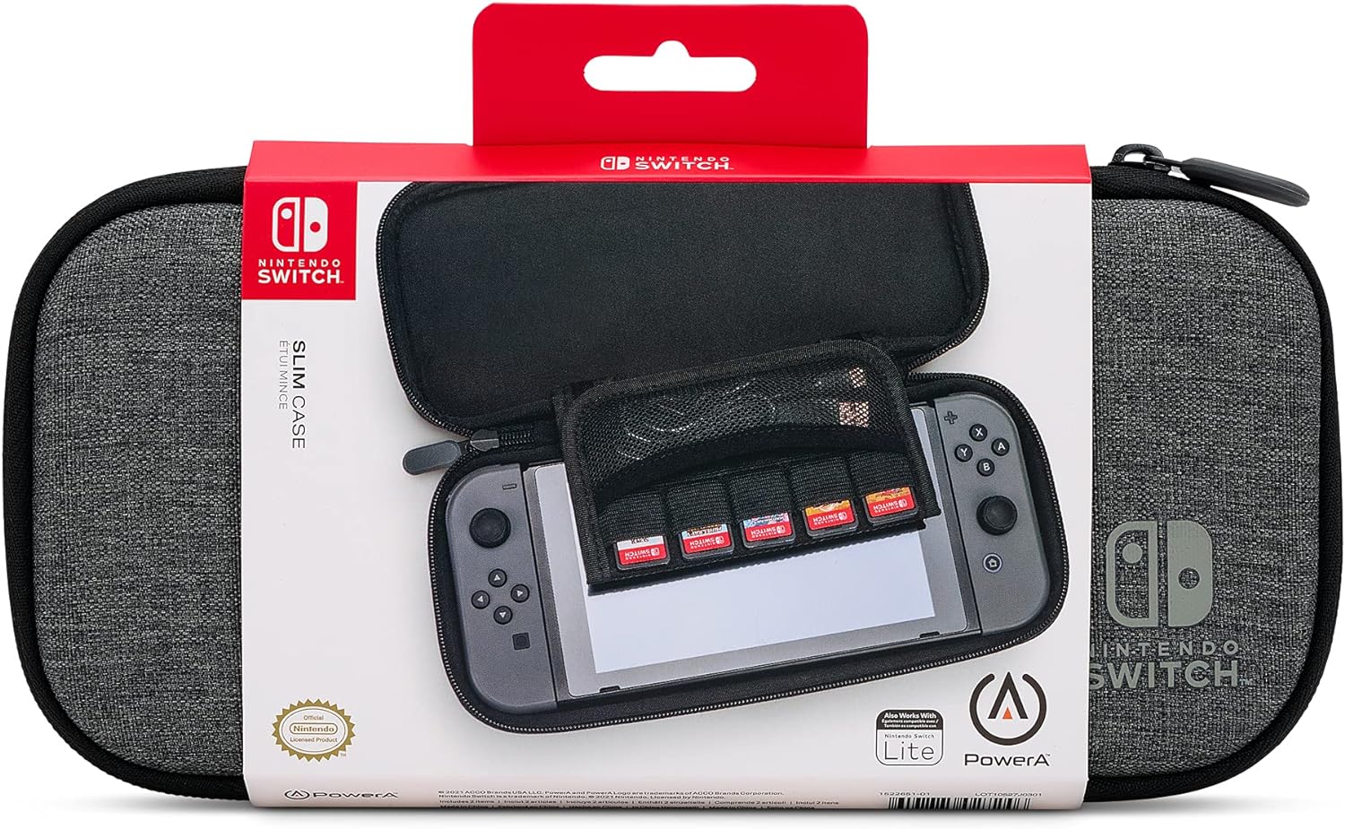 Custodia sottile PowerA per Nintendo Switch o Nintendo Switch Lite - Antracite