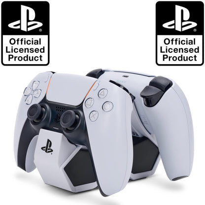 PowerA Twin Charging Station for PS5 Dualsense Wireless Controllers, PlayStation Charging Dock, AC Adaptor with 1.8m Cable, Free the USB Port, LED Light Indicator, Official
