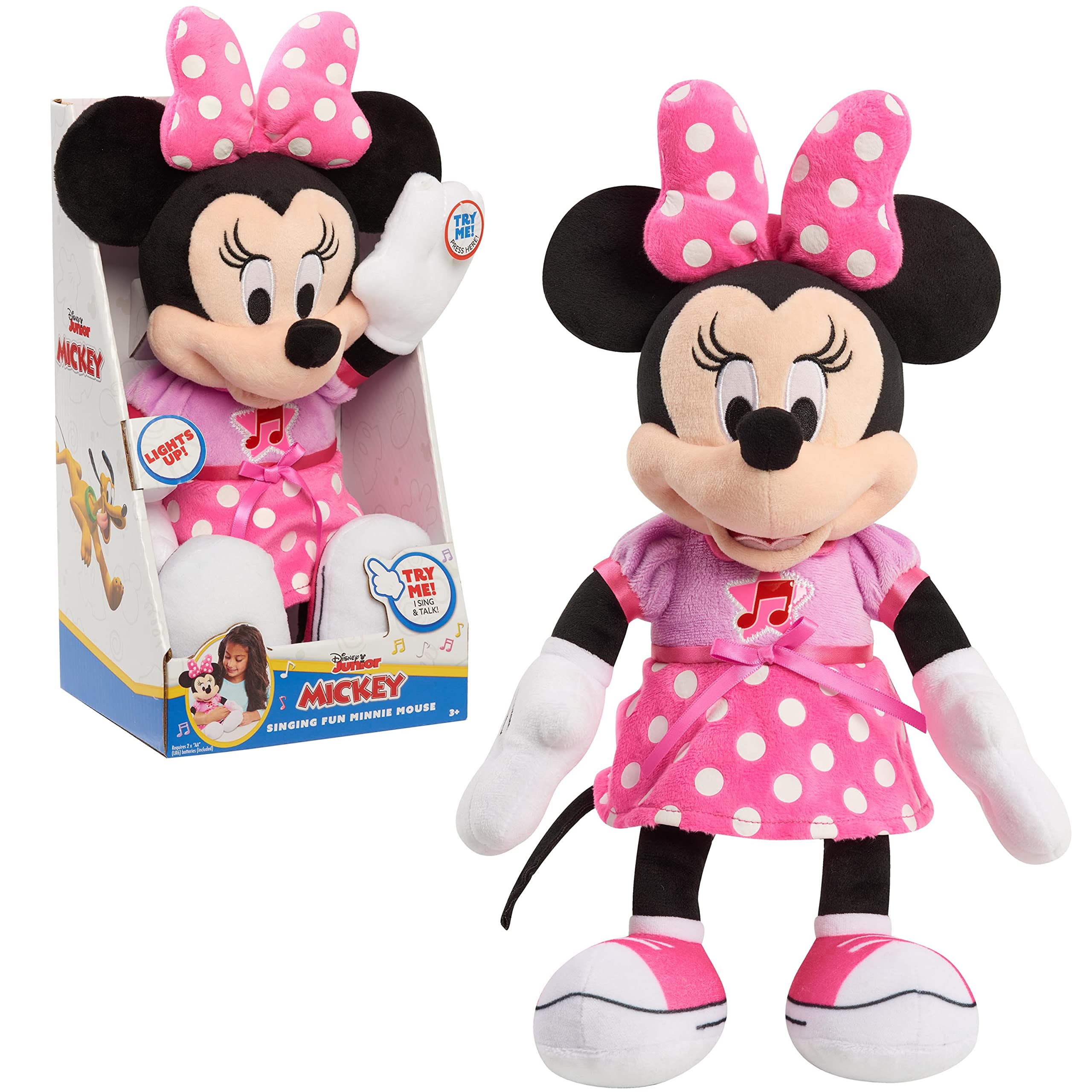 JP Mickey & Minnie JPL14633 Minnie Mouse Singing Fun Plush,Multicolor,H 25cm x W 14cm x D 10cm