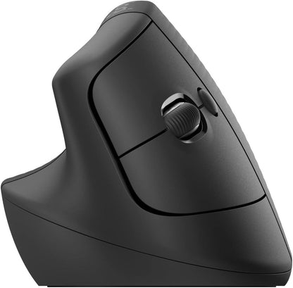 Logitech Lift for Business Left, Vertical Ergonomic Mouse - Left-handed, Wireless, Bluetooth or Secured Logi Bolt USB, Quiet clicks, Globally Certified, Windows/Mac/Chrome/Linux - Graphite
