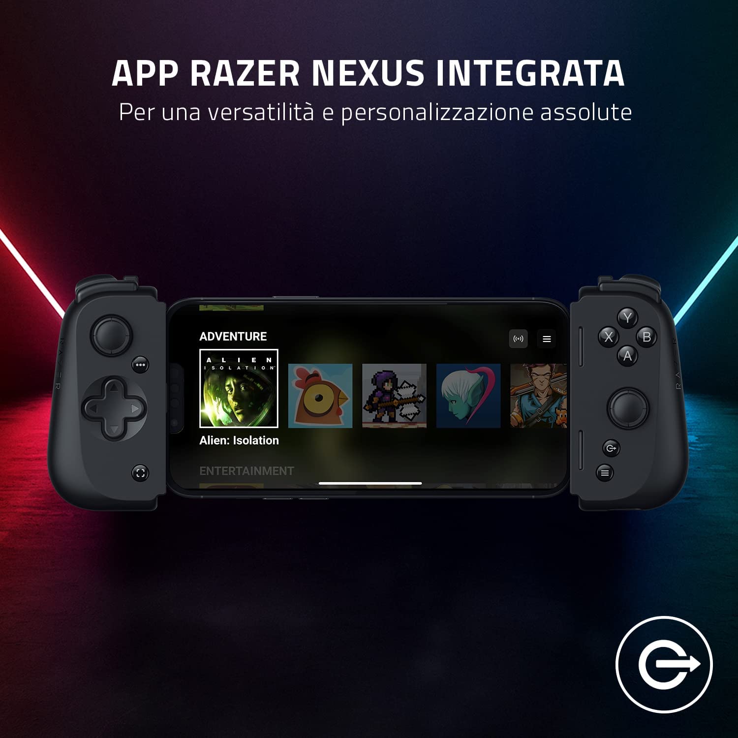 Razer Kishi V2 for iPhone - Mobile Gaming Controller (Universal Fit with Extendable Bridge, Stream PC and Console Games, Ergonomic Design, Powered by the Razer Nexus App