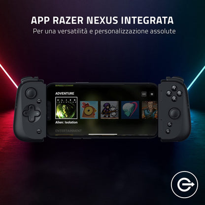 Razer Kishi V2 for iPhone - Mobile Gaming Controller (Universal Fit with Extendable Bridge, Stream PC and Console Games, Ergonomic Design, Powered by the Razer Nexus App