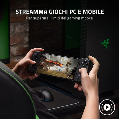 Razer Kishi V2 for iPhone - Mobile Gaming Controller (Universal Fit with Extendable Bridge, Stream PC and Console Games, Ergonomic Design, Powered by the Razer Nexus App
