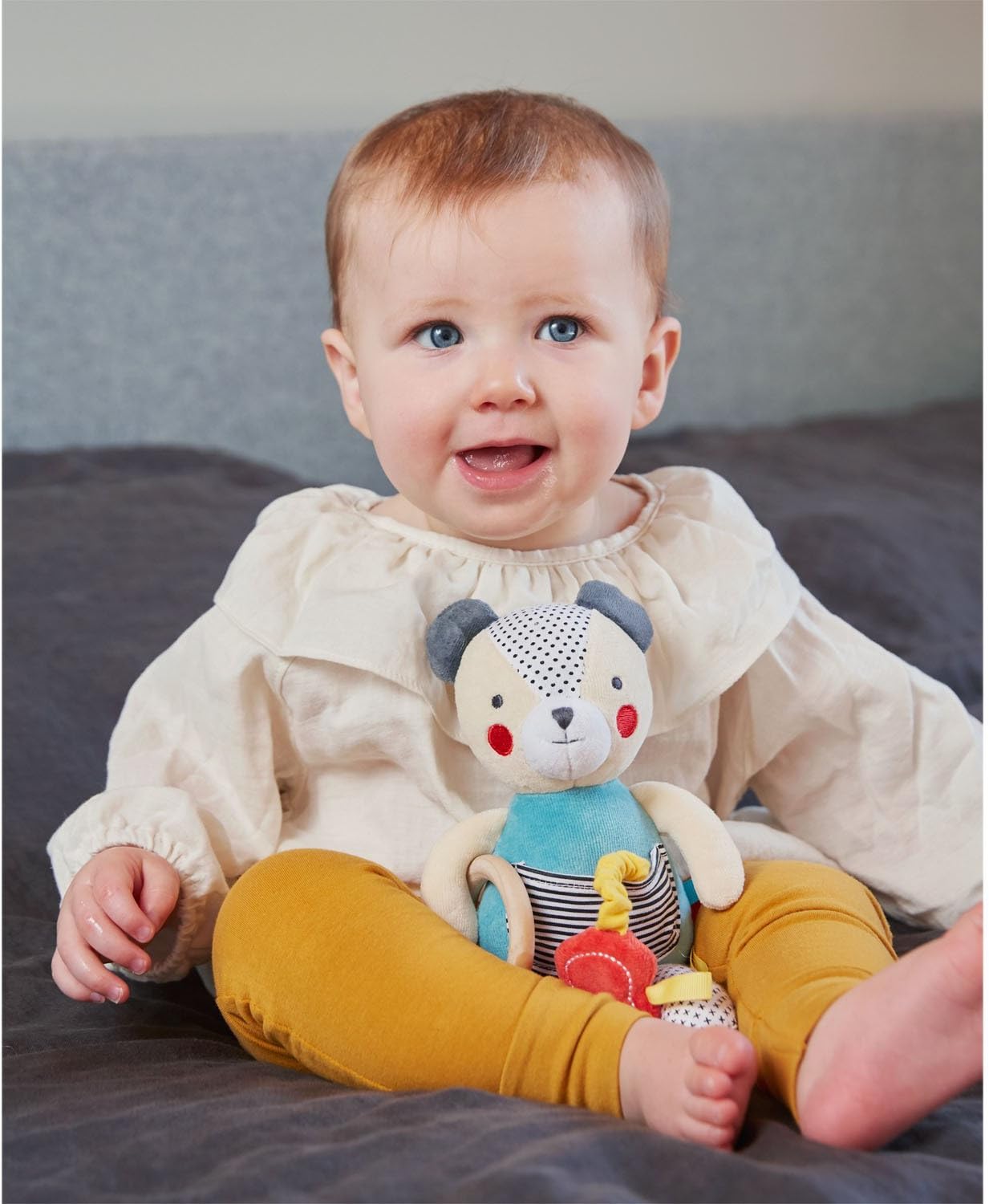 Wild and Wolf Petit Collage Organic Baby Developmental Soft Toy Bear