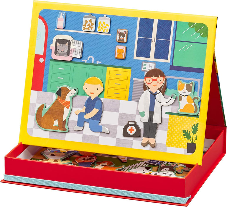 Petit Collage- Pet Hospital Magnetic Play Scene Animaux, Chat Set de Jeu magnétique, PTC336, Multicolore