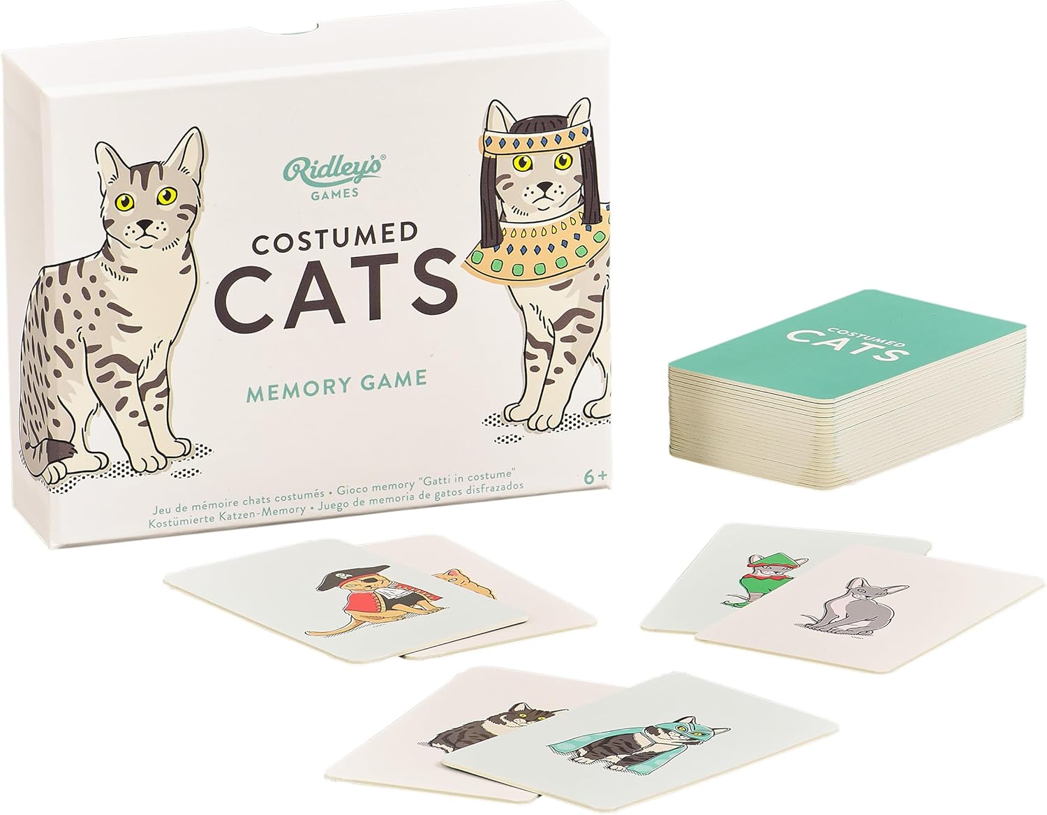 Ridley’s Costume Cats Memory Game – Includes 50 Matching Cards and Instructions – Memory Card Game Featuring Well-Dressed Cats – Fun for All Ages, Makes a Great Gift Idea Memo Game Costume Cats
